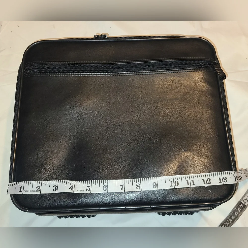 Targus CUN1 Leather Top Load Universal Laptop Briefcase Bag Black Case VGC USED